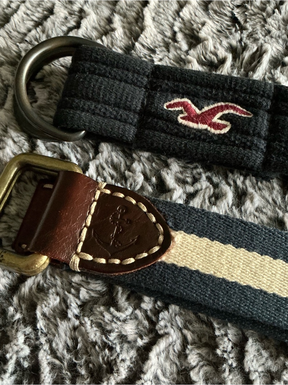 2 Casual Canvas Belts | Hollister & Anchor Nautical Belt |